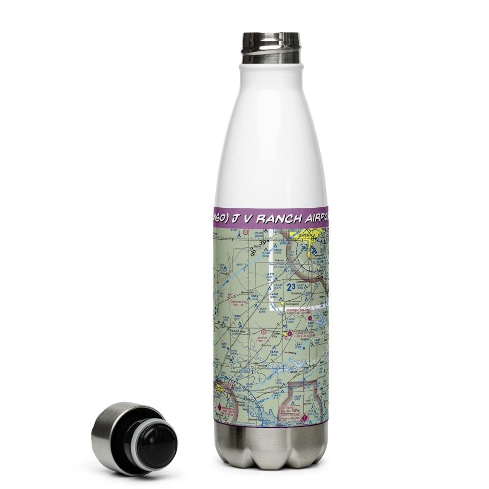 J V Ranch Airport (0KS0) VFR Sectional Water Bottle 