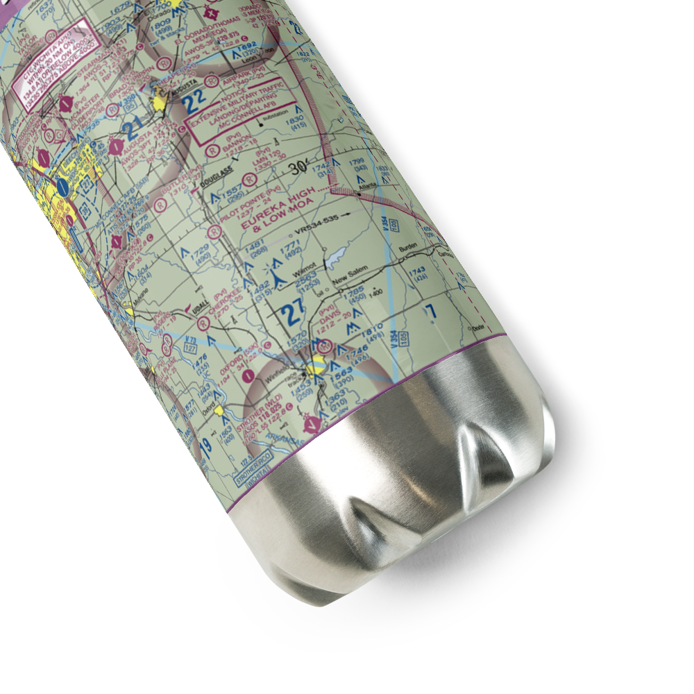 Lmn 120 Airport (0KS9) VFR Sectional Water Bottle 
