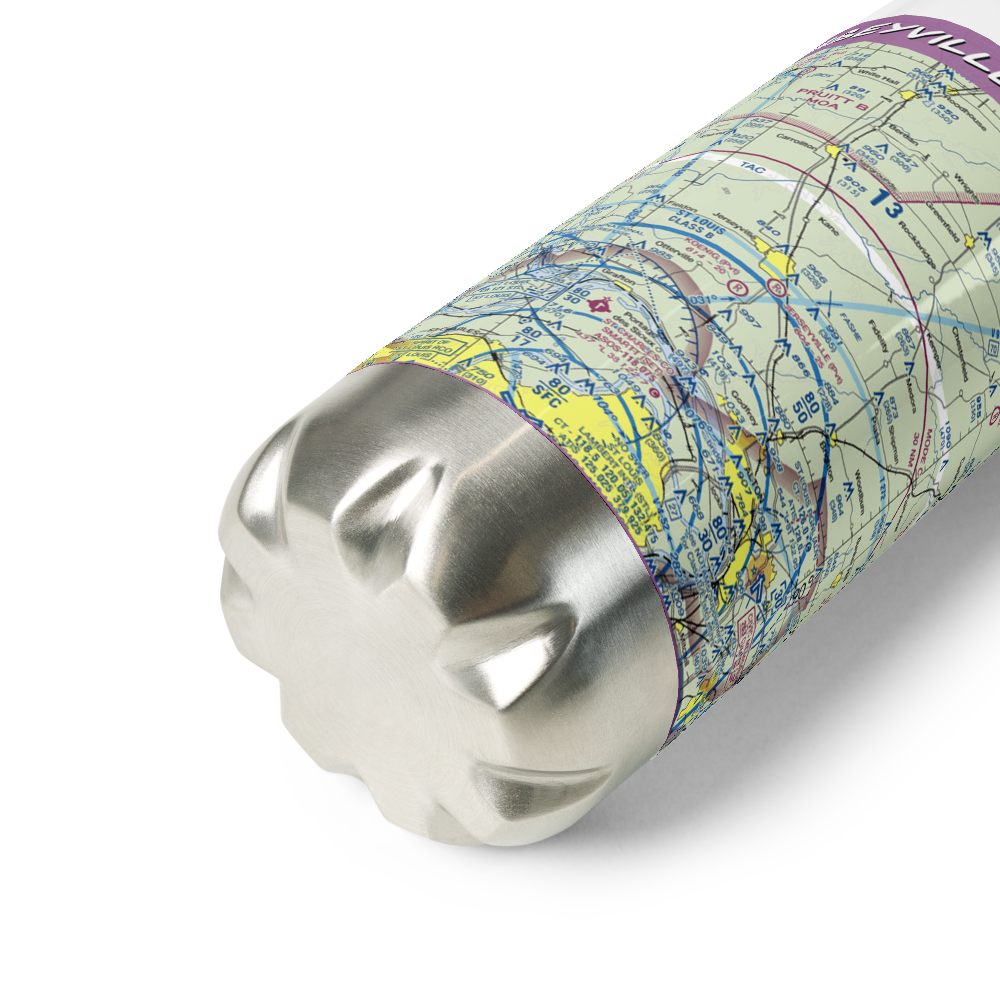 Jerseyville Aviation Inc Airport (0LL1) VFR Sectional Water Bottle 