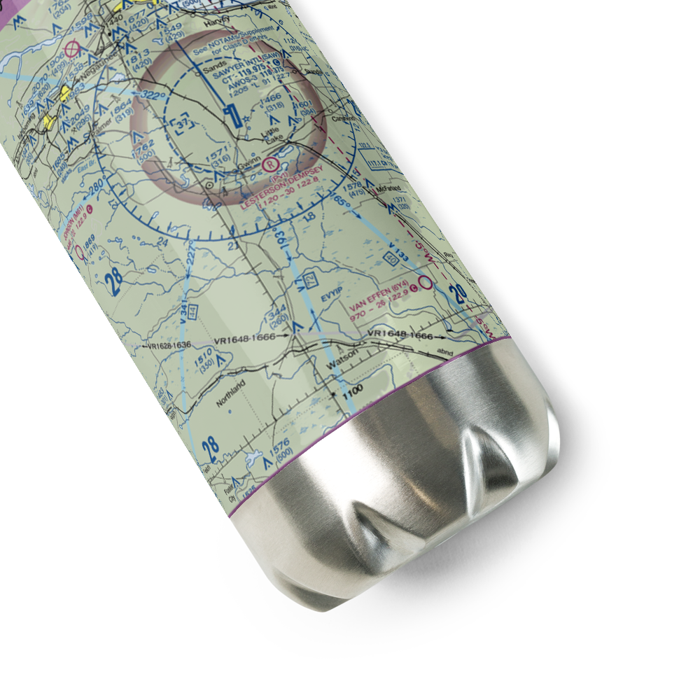 Lesterson-Dempsey Airstrip (0MI4) VFR Sectional Water Bottle 