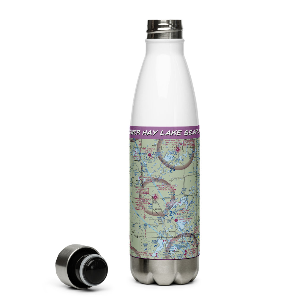 Lower Hay Lake Seaplane Base (0MN3) VFR Sectional Water Bottle 