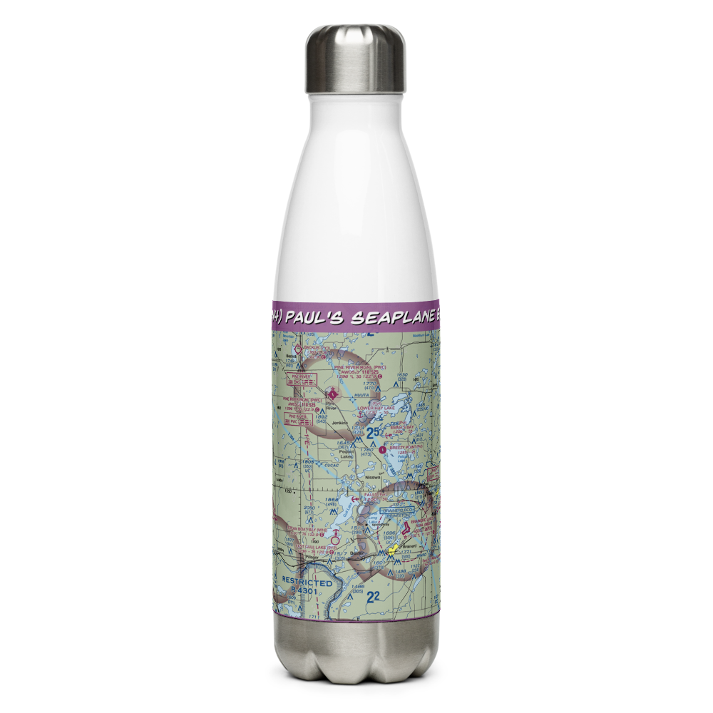 Paul's Seaplane Base (0MN4) VFR Sectional Water Bottle 