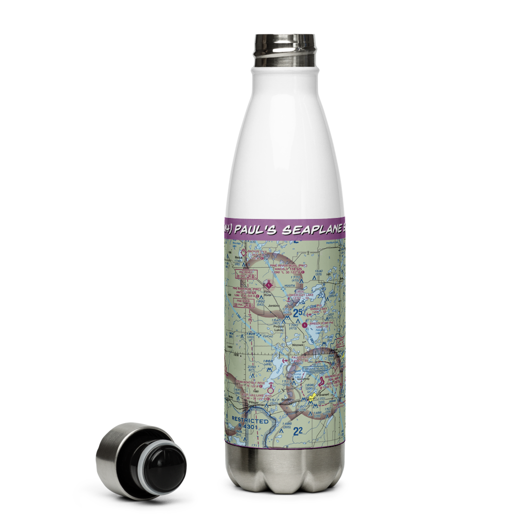 Paul's Seaplane Base (0MN4) VFR Sectional Water Bottle 
