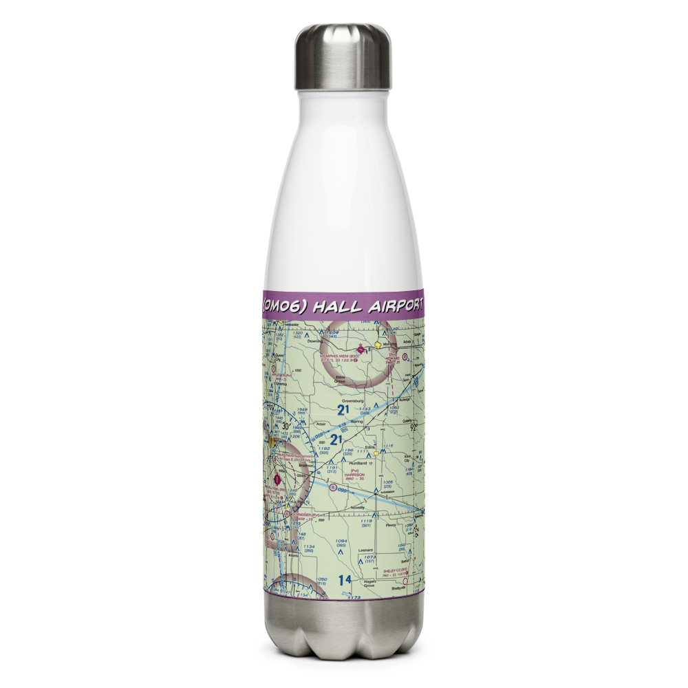 Hall Airport (0MO6) VFR Sectional Water Bottle 
