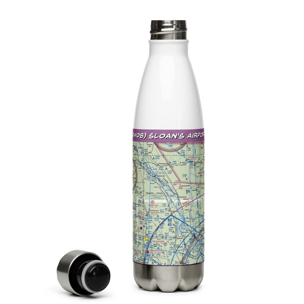 Sloan's Airport (0MO8) VFR Sectional Water Bottle 