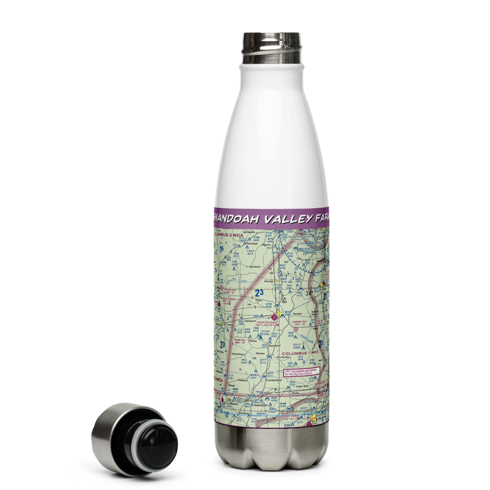 Shenandoah Valley Farms Airport (0MS9) VFR Sectional Water Bottle 