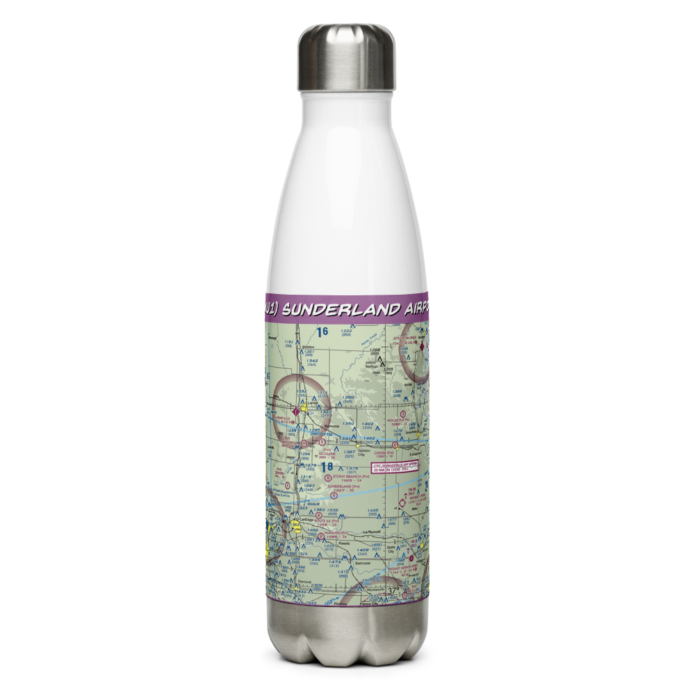 Sunderland Airport (0MU1) VFR Sectional Water Bottle 
