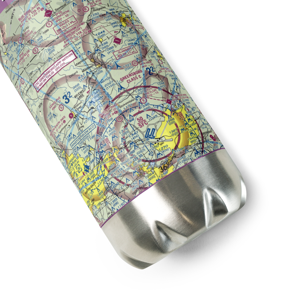 Lindsay Airport (0NC7) VFR Sectional Water Bottle 