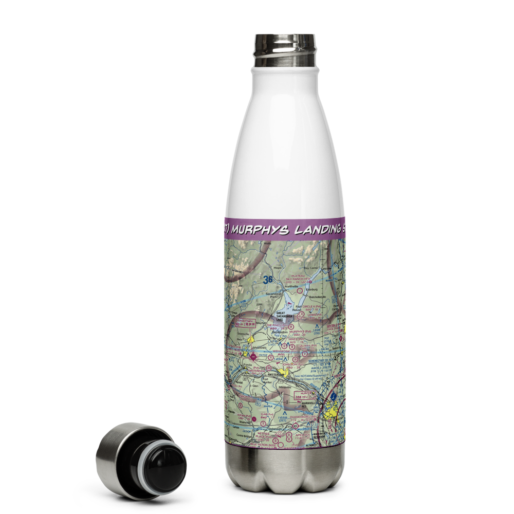 Murphys Landing Strip (0NY7) VFR Sectional Water Bottle 