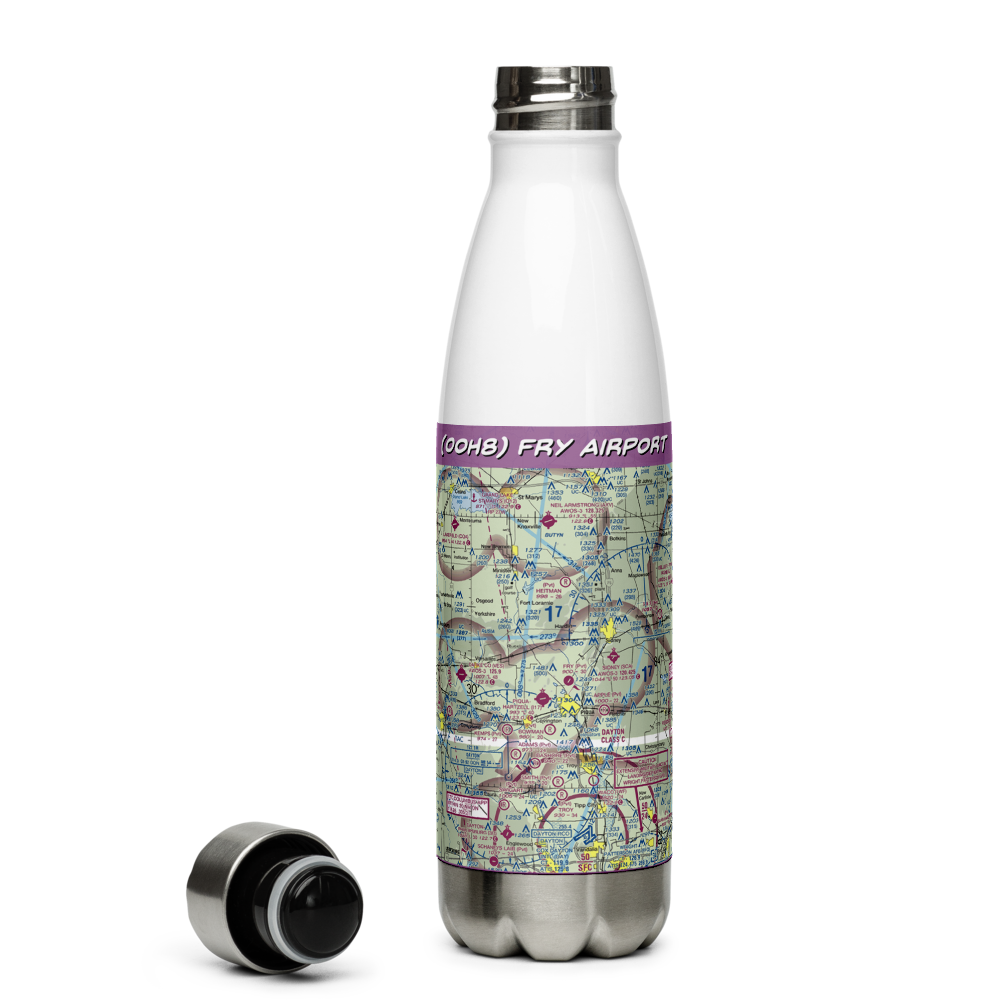 Fry Airport (0OH8) VFR Sectional Water Bottle 