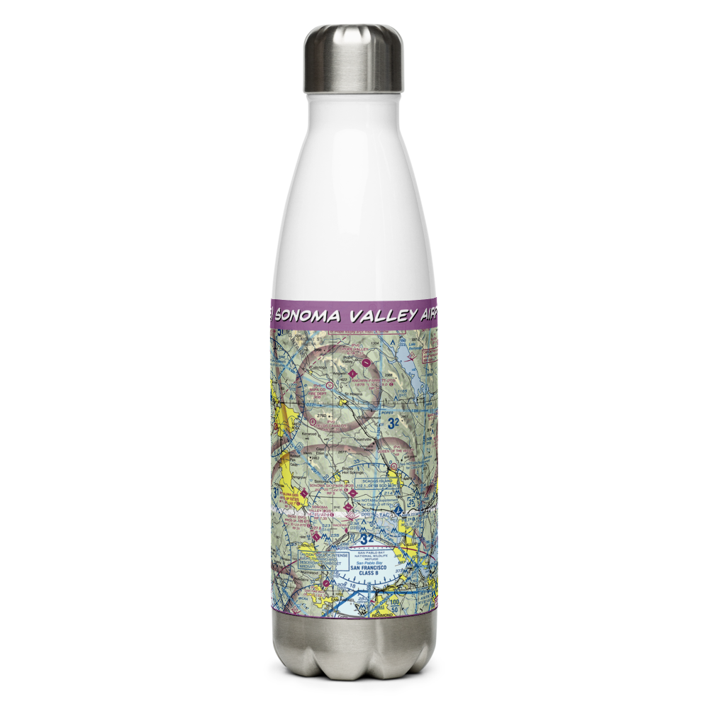 Sonoma Valley Airport (0Q3) VFR Sectional Water Bottle 