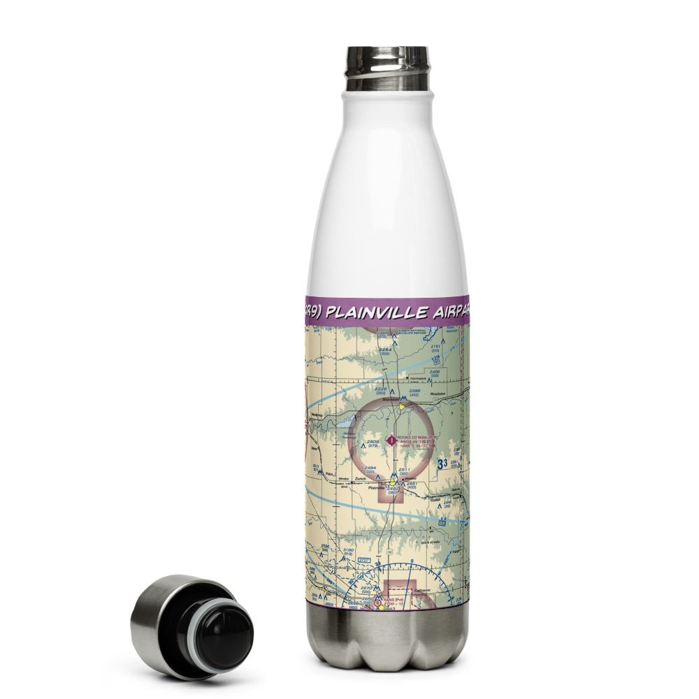 Plainville Airpark (0R9) VFR Sectional Water Bottle 