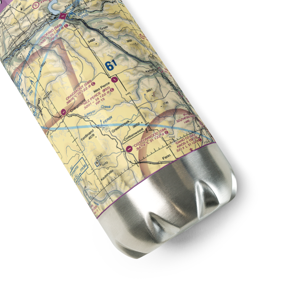 Nez Perce Municipal Airport (0S5) VFR Sectional Water Bottle 