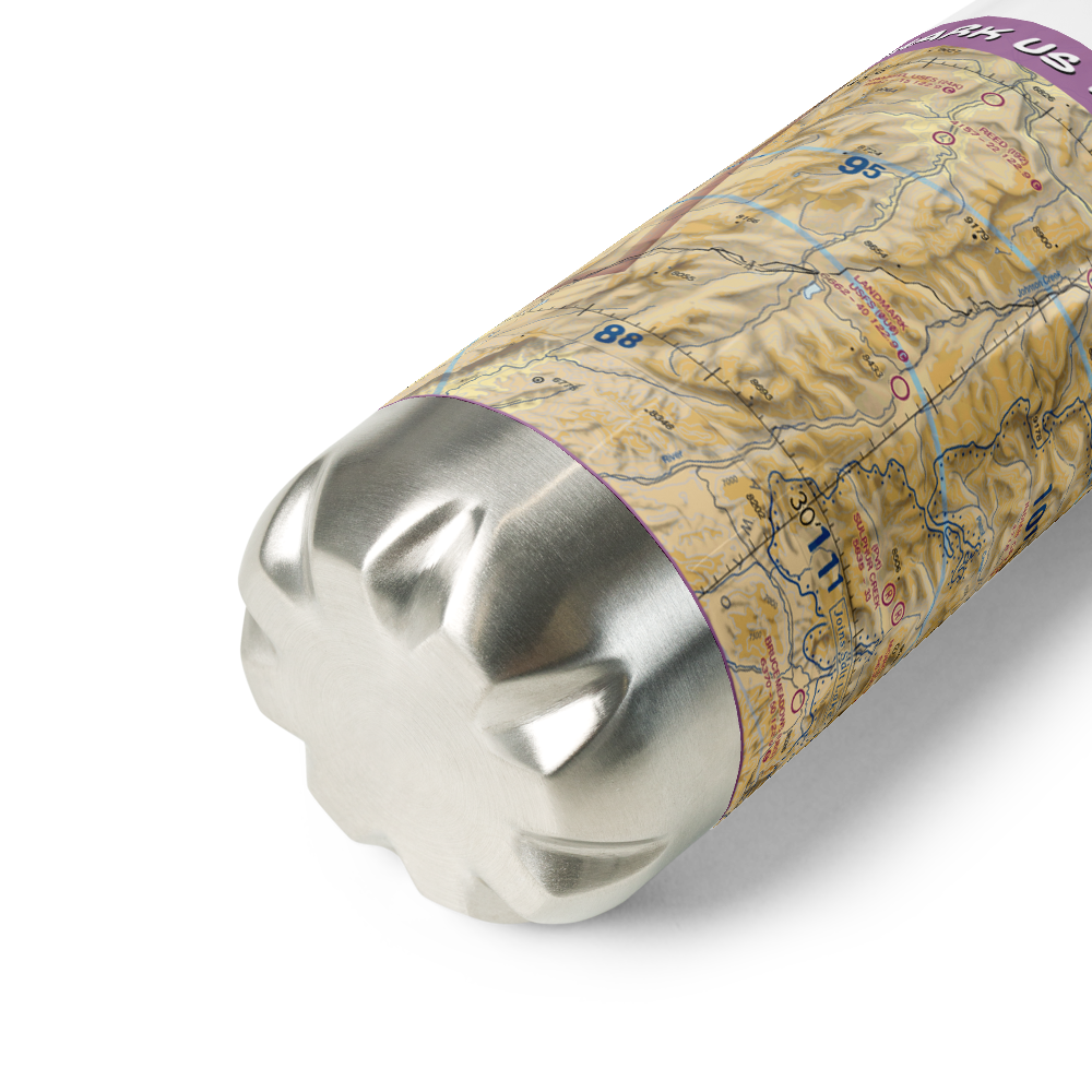 Landmark US Forest Service Airport (0U0) VFR Sectional Water Bottle 