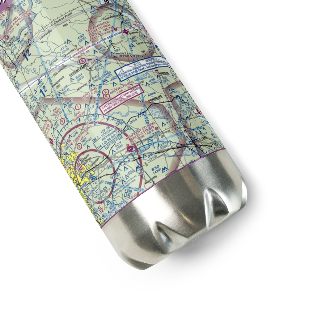 Hunt Airport (0VA3) VFR Sectional Water Bottle 