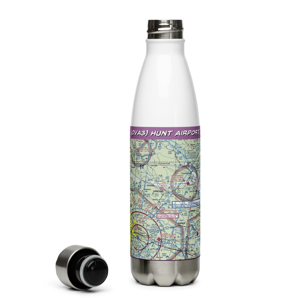 Hunt Airport (0VA3) VFR Sectional Water Bottle 