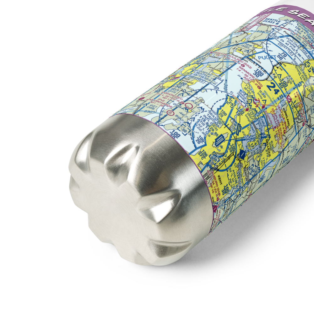 Seattle Seaplanes Seaplane Base (0W0) VFR Sectional Water Bottle 