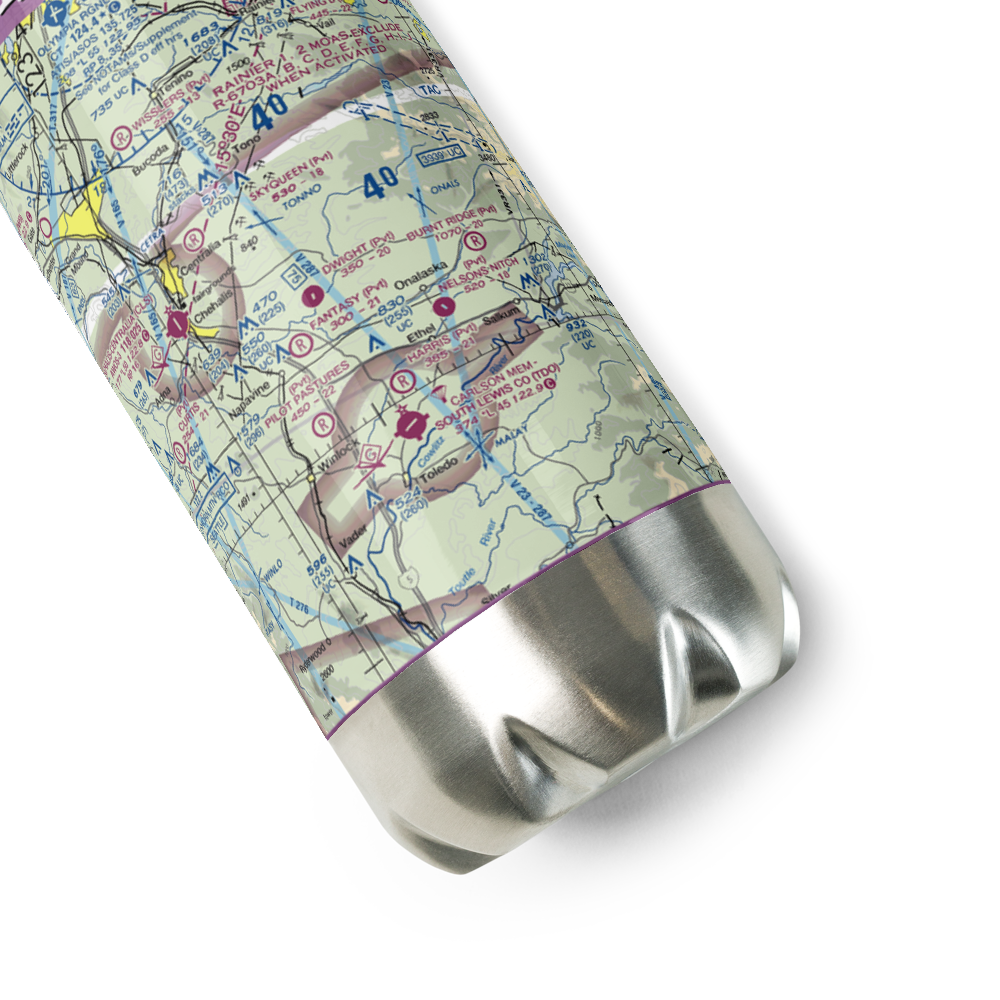 Dwight Field (0WA1) VFR Sectional Water Bottle 