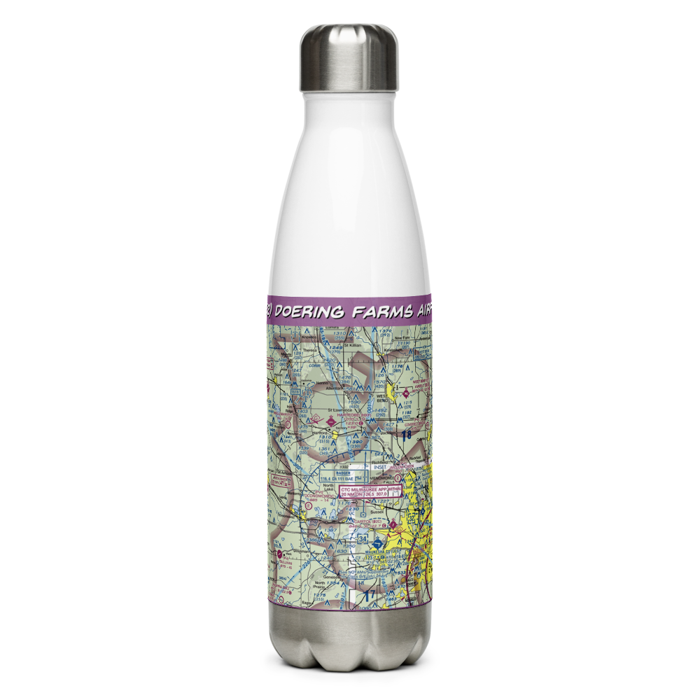Doering Farms Airfield (0WI2) VFR Sectional Water Bottle 