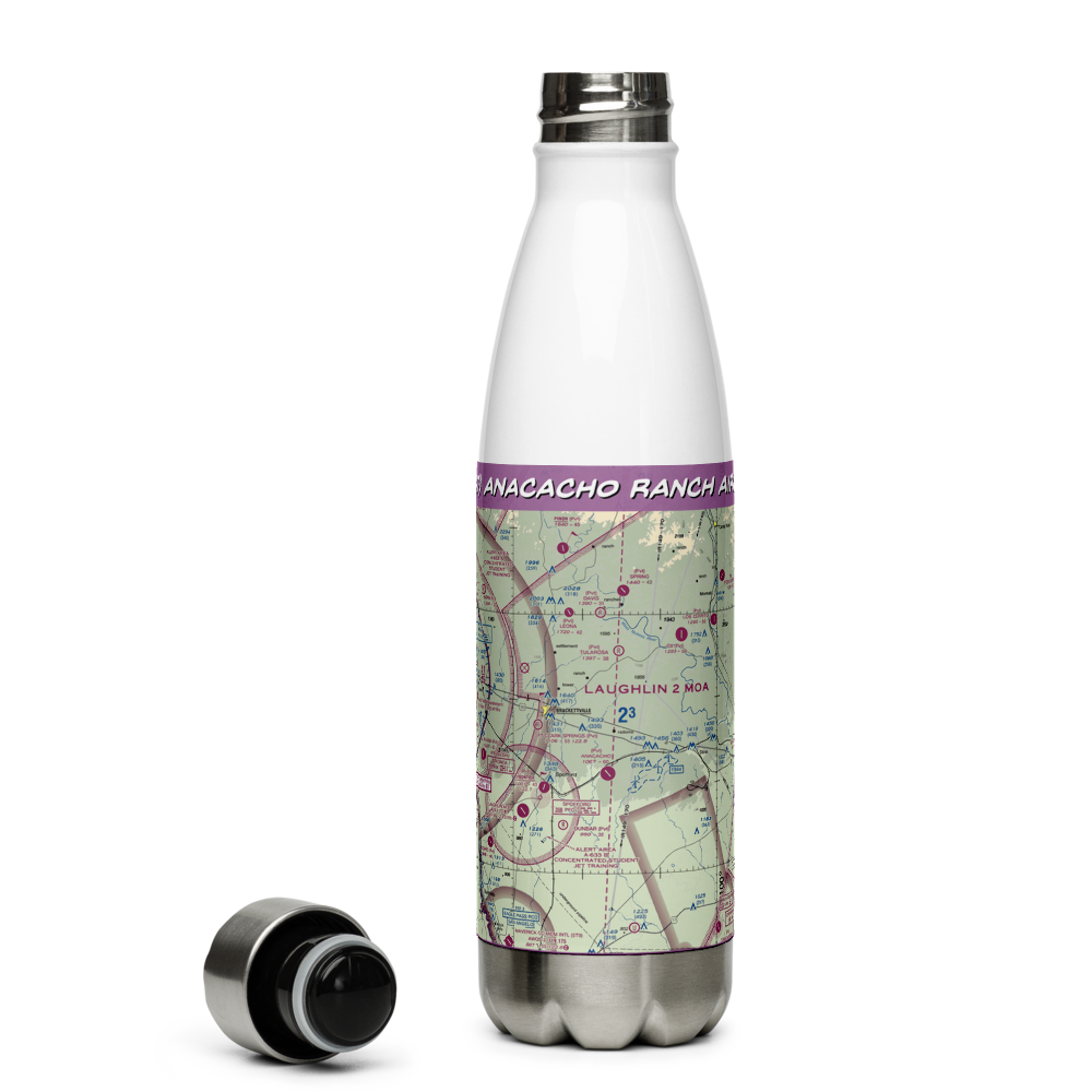Anacacho Ranch Airport (0XS7) VFR Sectional Water Bottle 