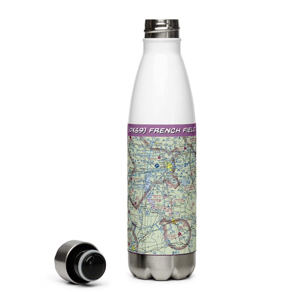 French Field (0XS9) VFR Sectional Water Bottle 