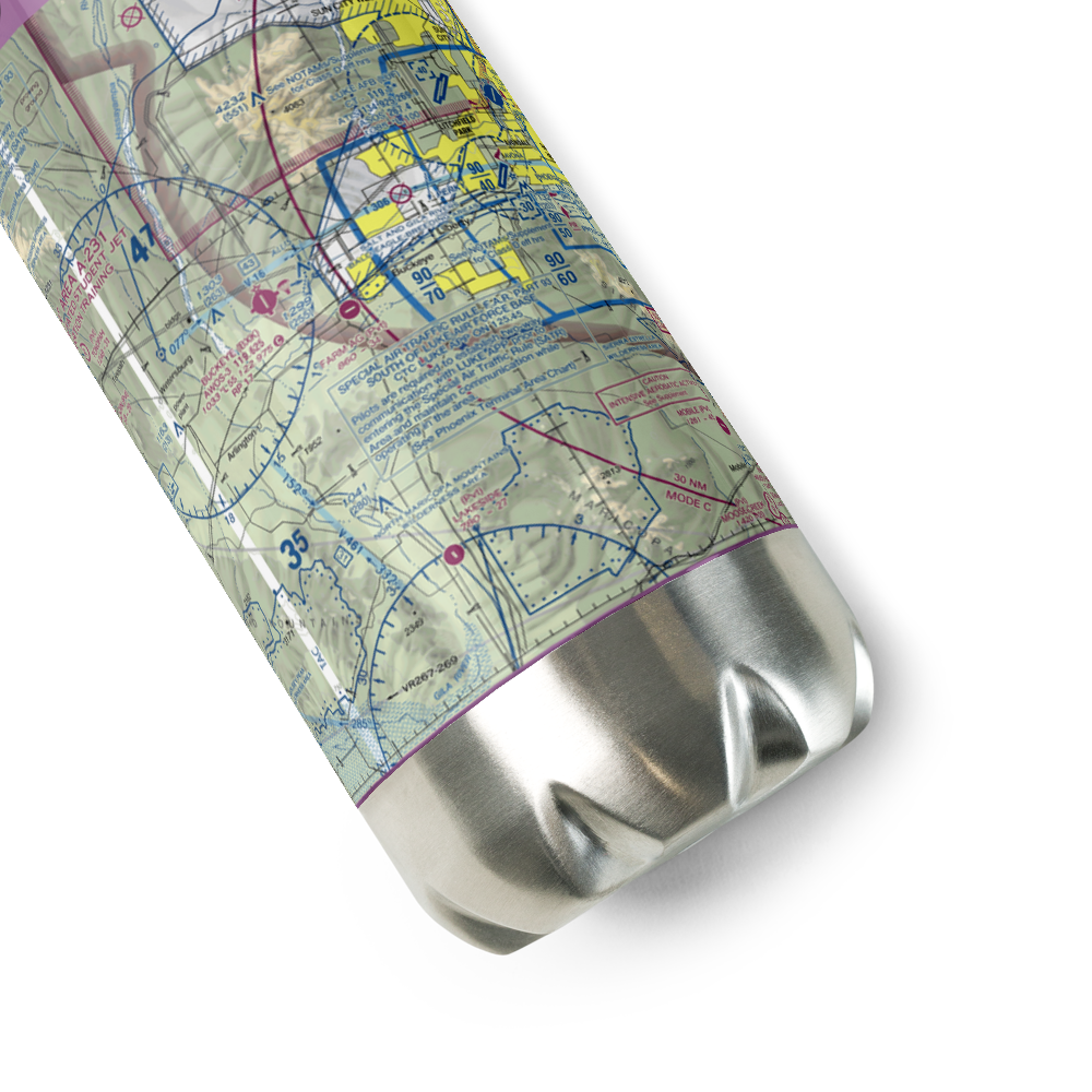 Pierce Airport (10AZ) VFR Sectional Water Bottle 