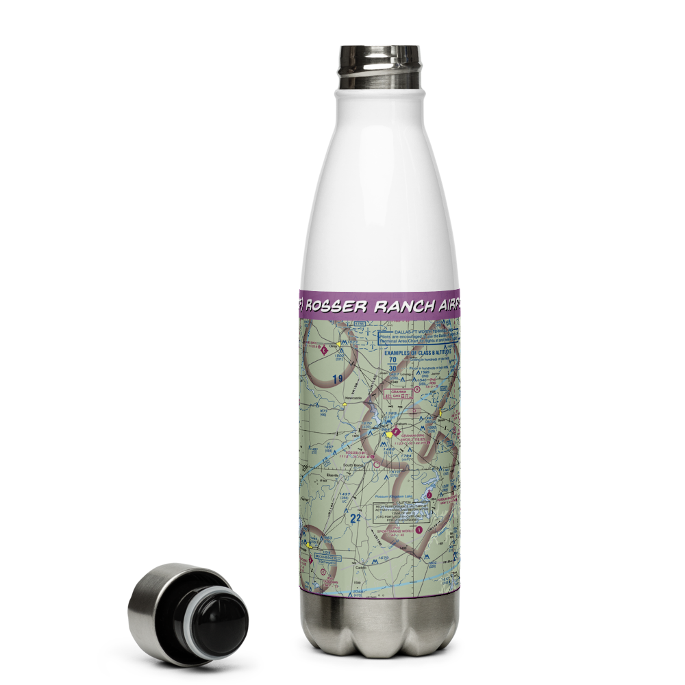 Rosser Ranch Airport (10F) VFR Sectional Water Bottle 