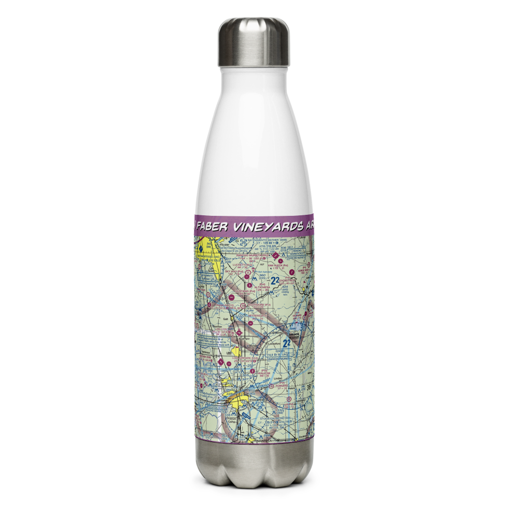 Faber Vineyards Airport (12CA) VFR Sectional Water Bottle 
