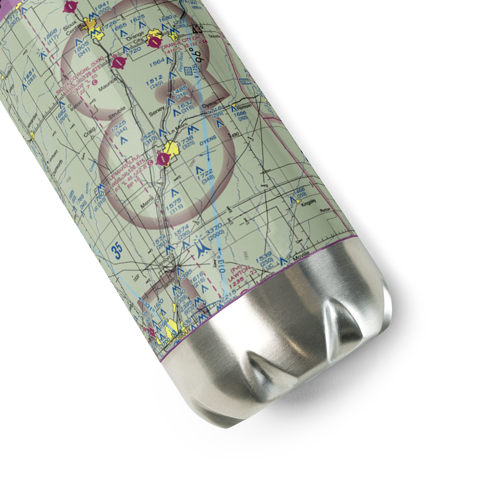 Plueger Airfield (12IA) VFR Sectional Water Bottle 
