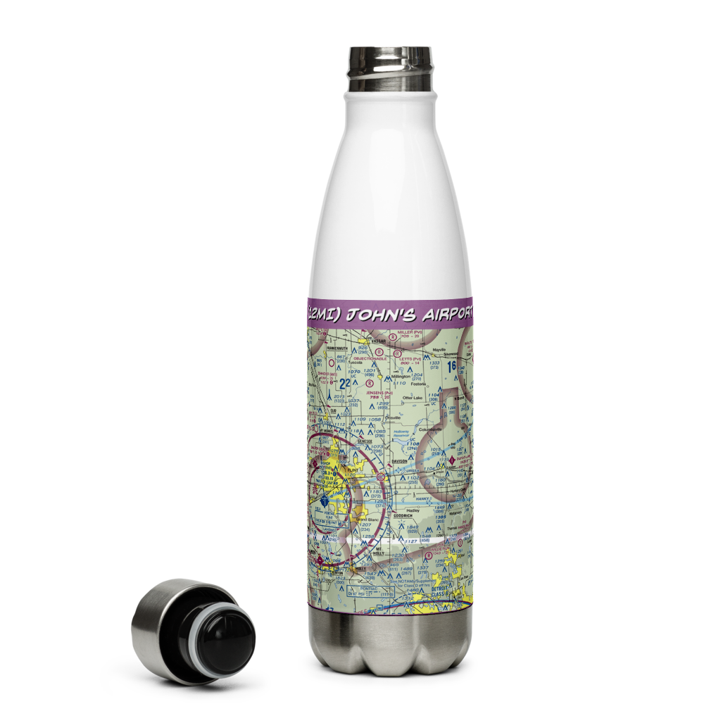 John's Airport (12MI) VFR Sectional Water Bottle 