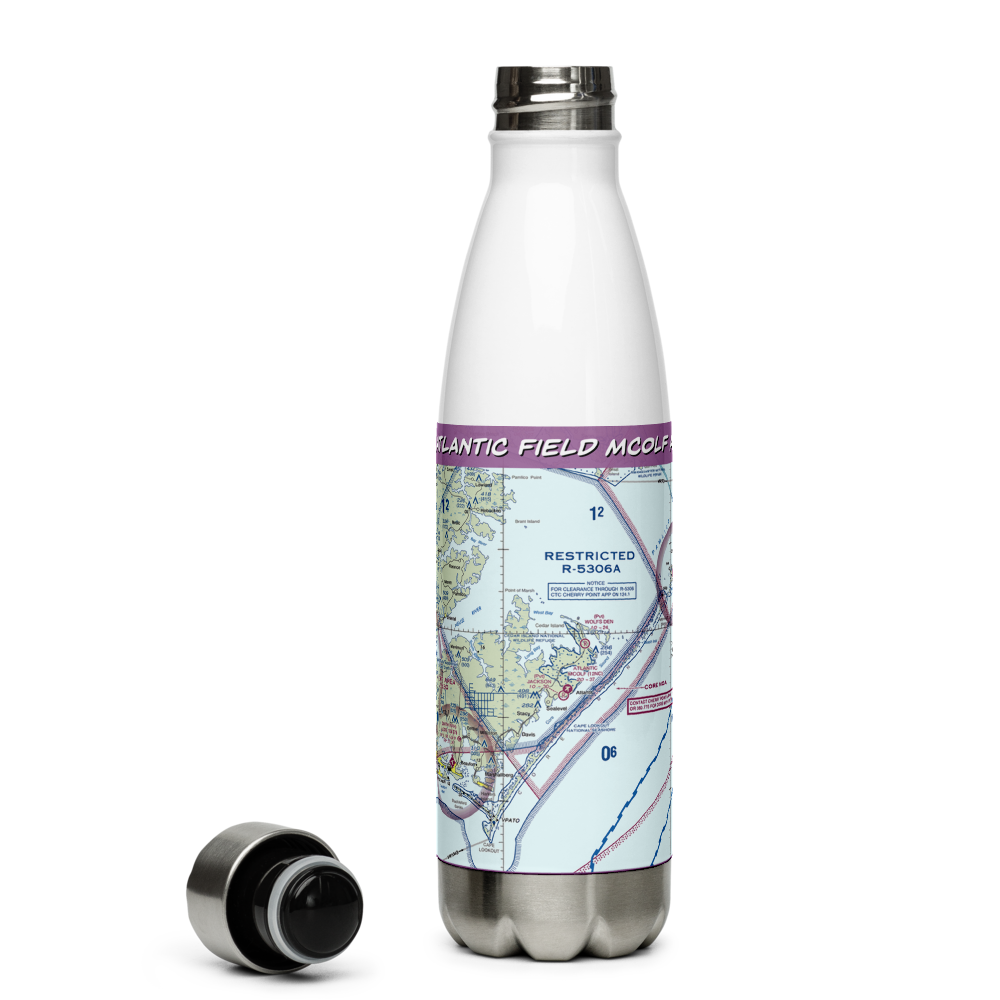 Atlantic Field Mcolf Airport (12NC) VFR Sectional Water Bottle 