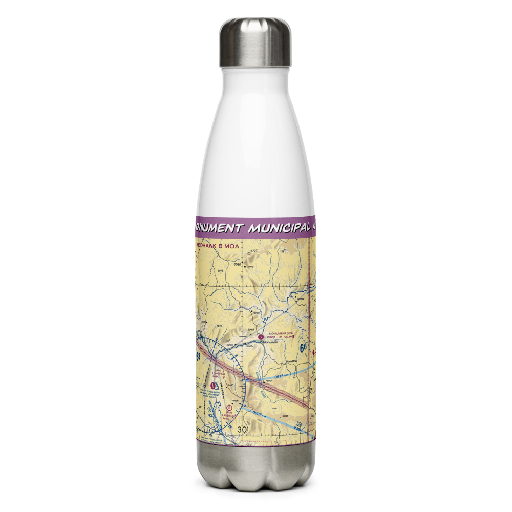 Monument Municipal Airport (12S) VFR Sectional Water Bottle 