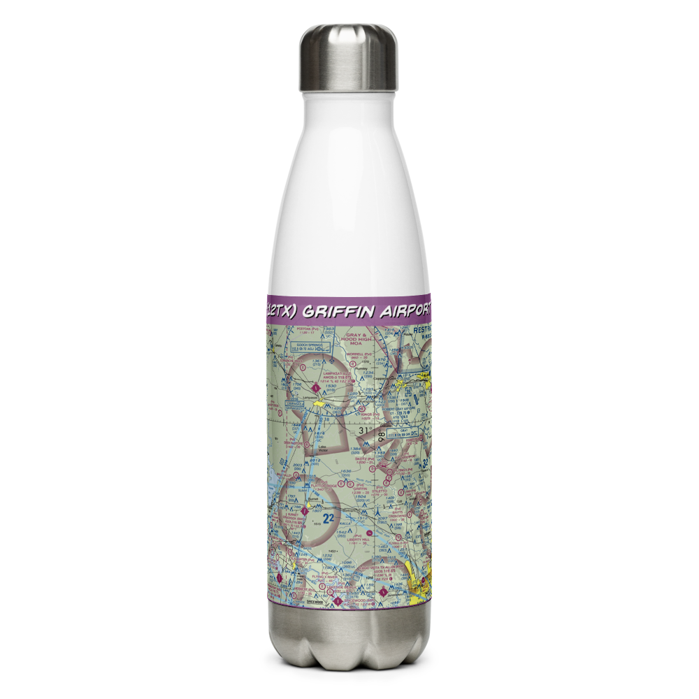 Griffin Airport (12TX) VFR Sectional Water Bottle 