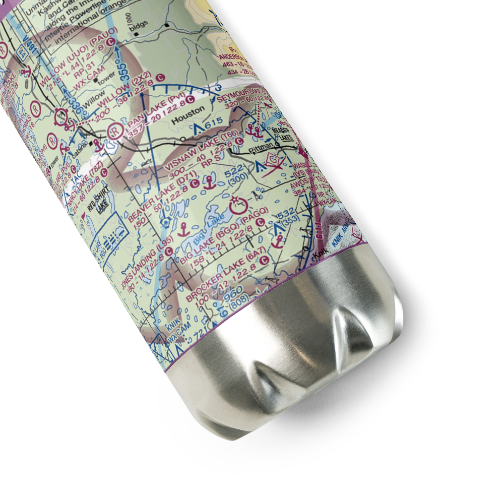 Satterbergs Airport (13AK) VFR Sectional Water Bottle 