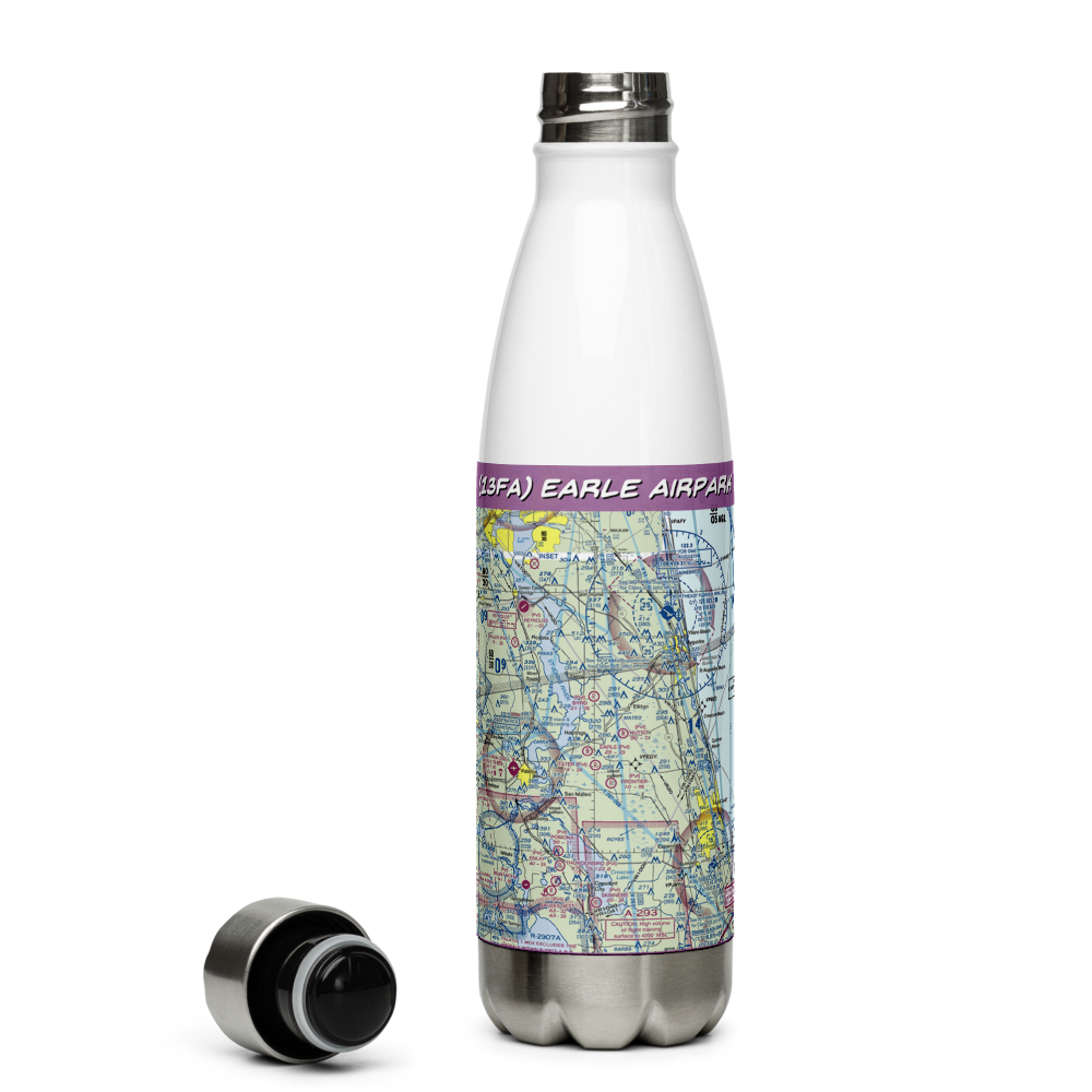 Earle Airpark (13FA) VFR Sectional Water Bottle 
