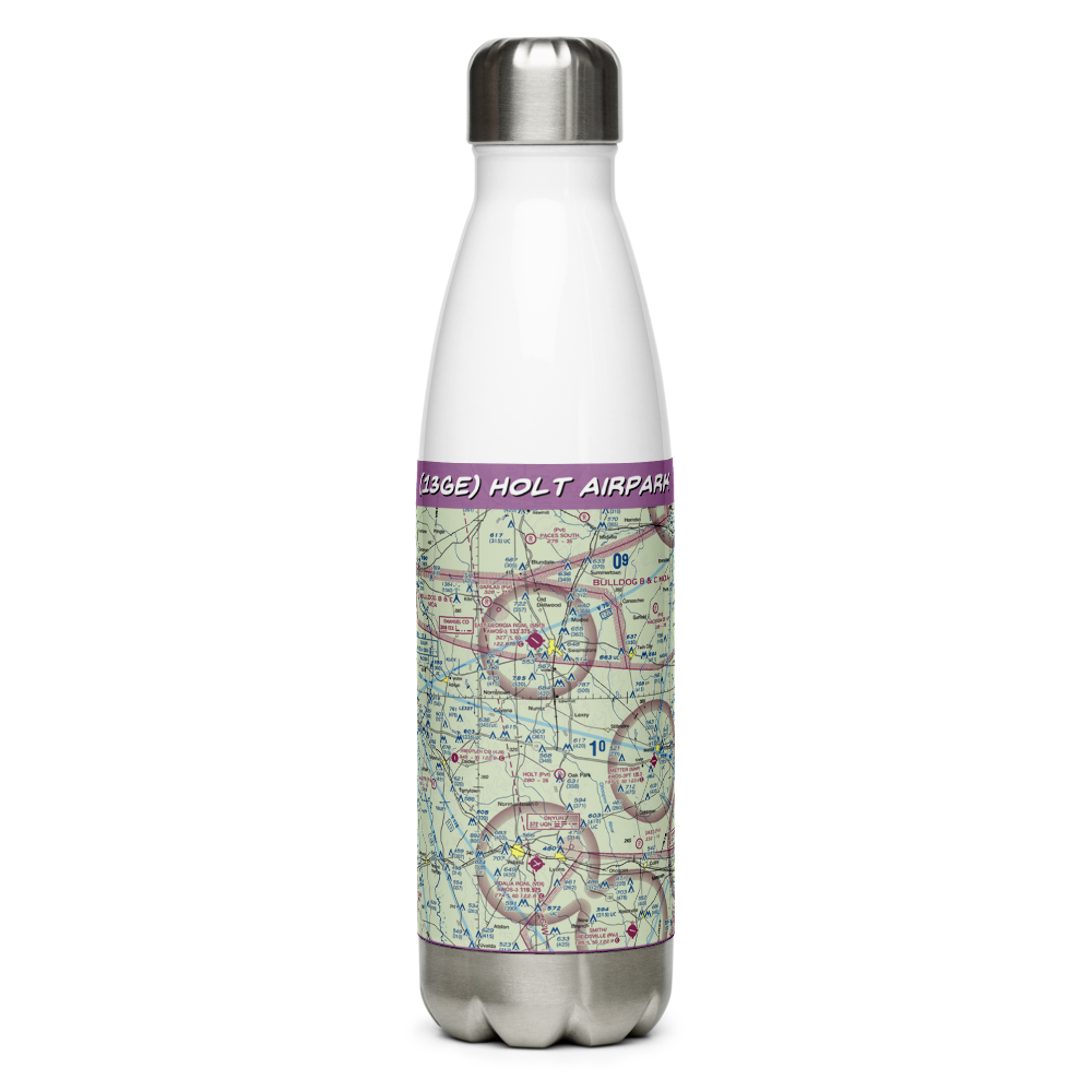 Holt Airpark (13GE) VFR Sectional Water Bottle 