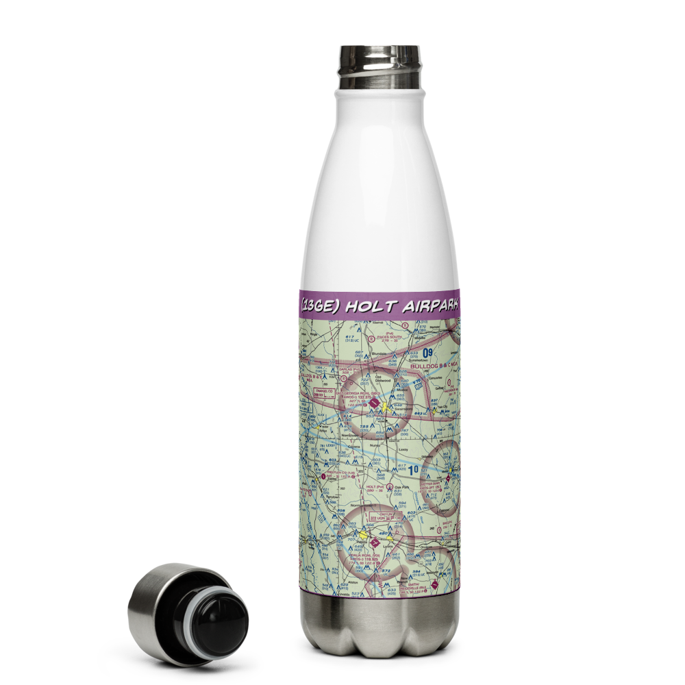 Holt Airpark (13GE) VFR Sectional Water Bottle 