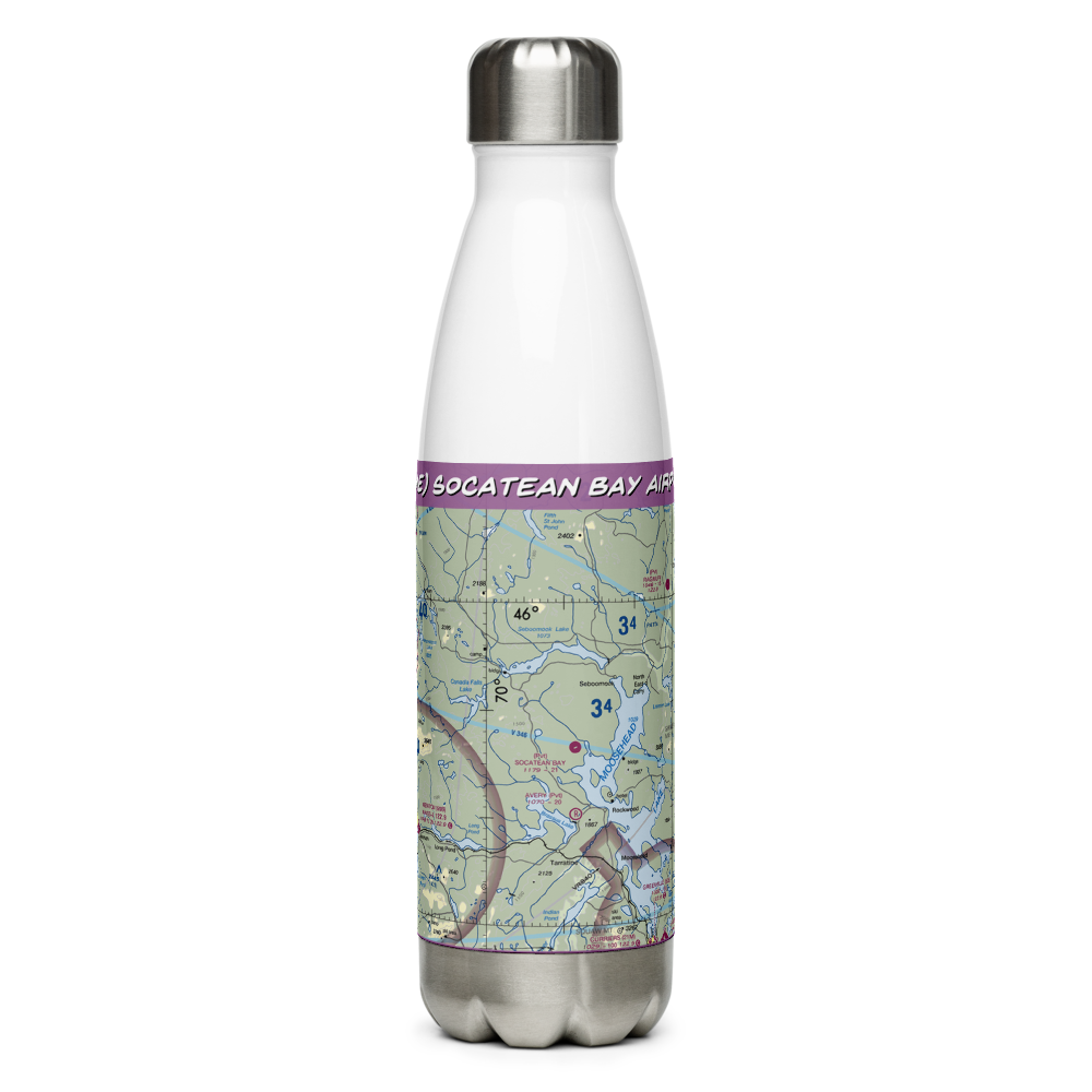 Socatean Bay Airport (13ME) VFR Sectional Water Bottle 