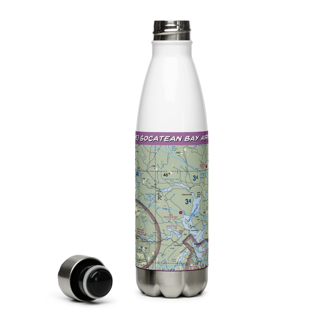 Socatean Bay Airport (13ME) VFR Sectional Water Bottle 