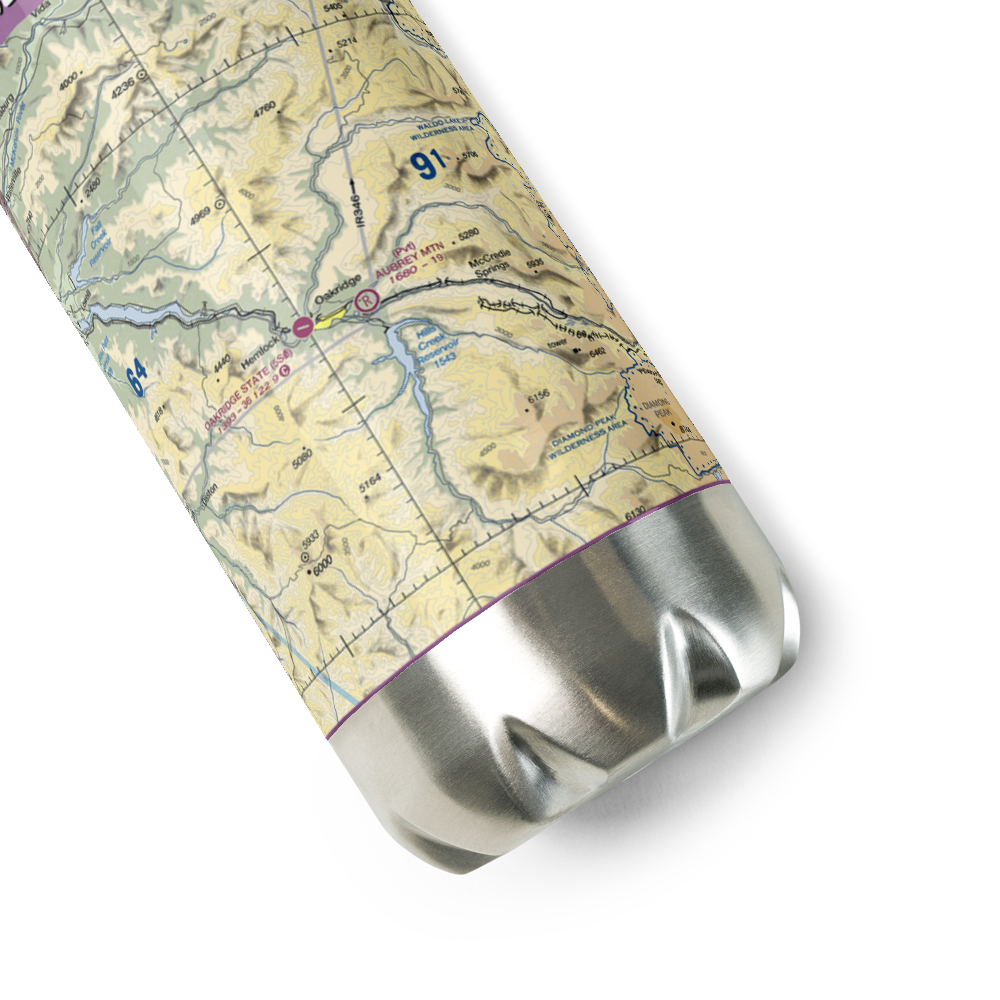Aubrey Mountain Airstrip (13OR) VFR Sectional Water Bottle 