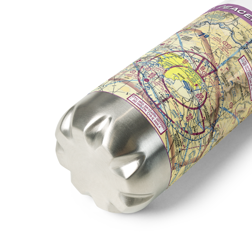 Peaceful Cove Airport (14ID) VFR Sectional Water Bottle 