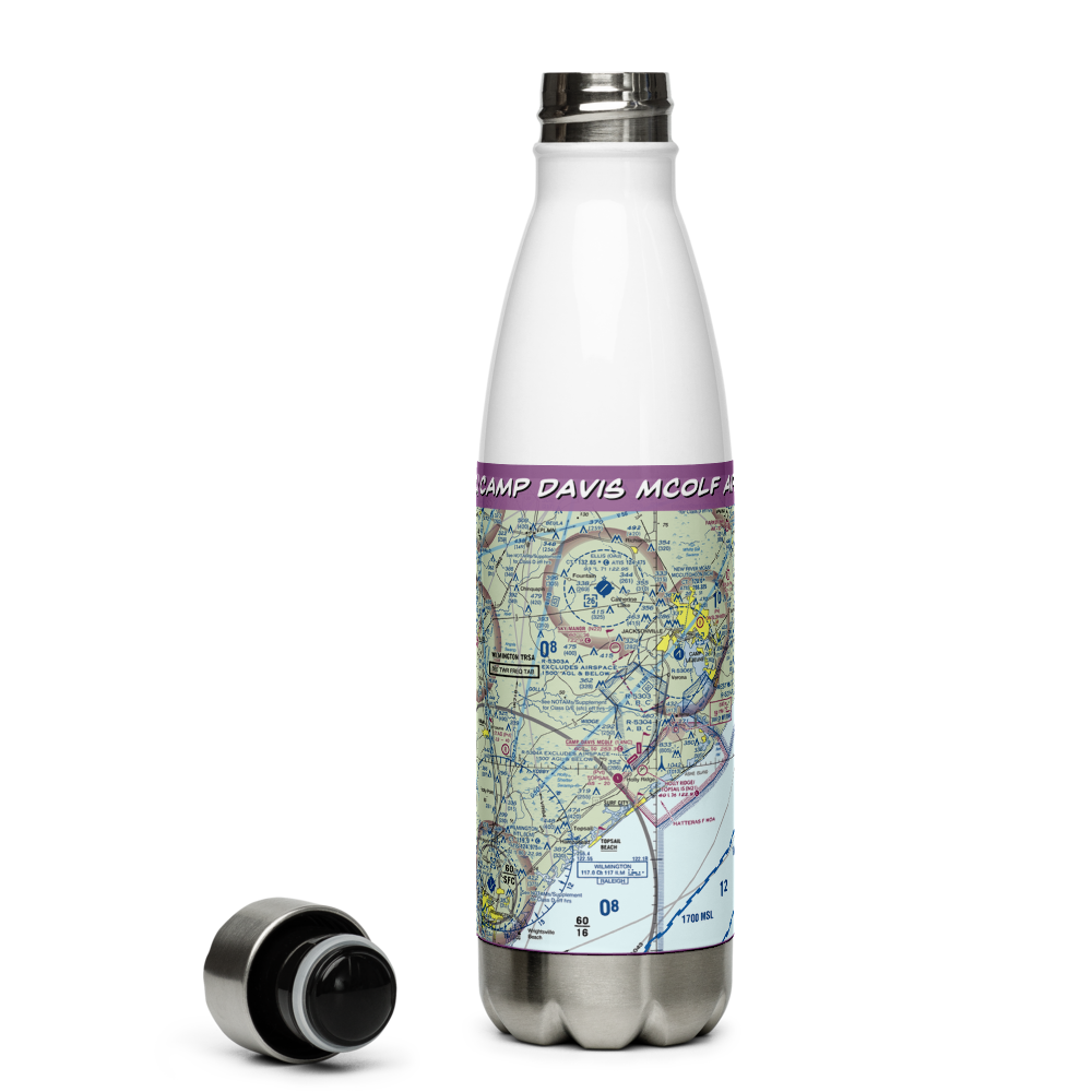 Camp Davis Mcolf Airport (14NC) VFR Sectional Water Bottle 