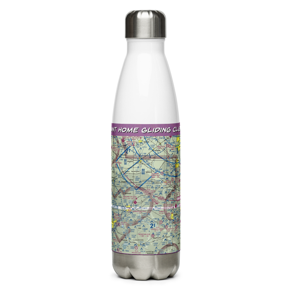 Pleasant Home Gliding Club Gliderport (14OI) VFR Sectional Water Bottle 