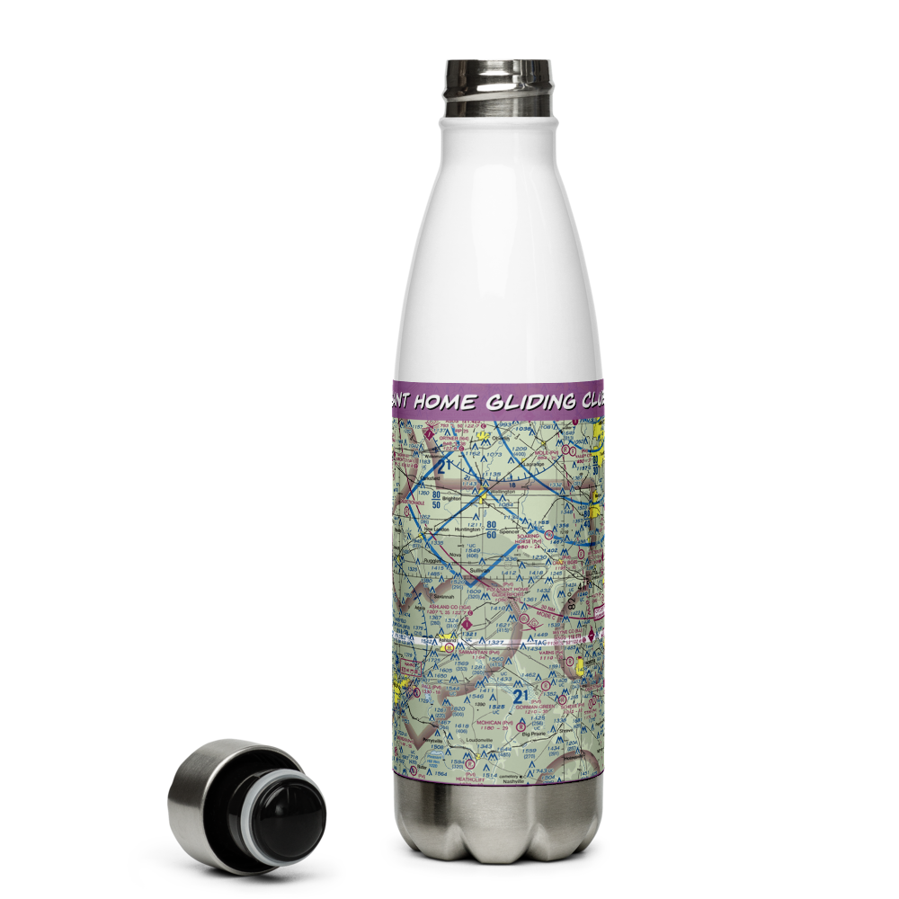 Pleasant Home Gliding Club Gliderport (14OI) VFR Sectional Water Bottle 