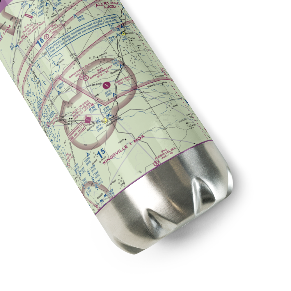 O S Wyatt Airport (14TS) VFR Sectional Water Bottle 