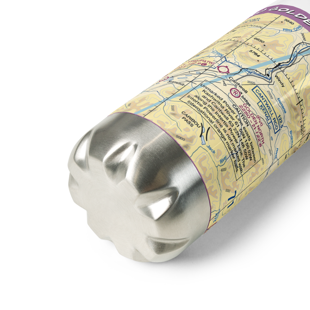Golden North Airfield (15AK) VFR Sectional Water Bottle 
