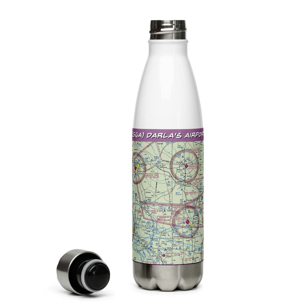 Darla's Airport (15GA) VFR Sectional Water Bottle 