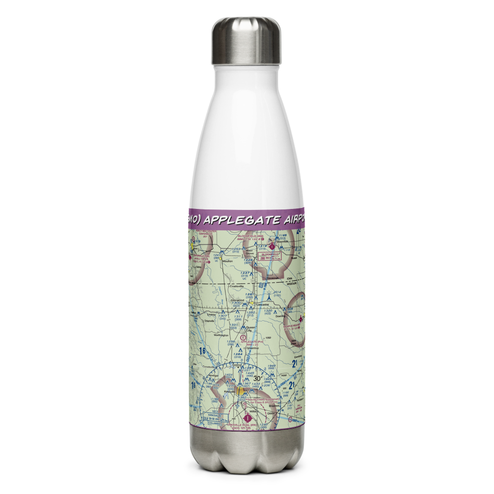Applegate Airport (15MO) VFR Sectional Water Bottle 