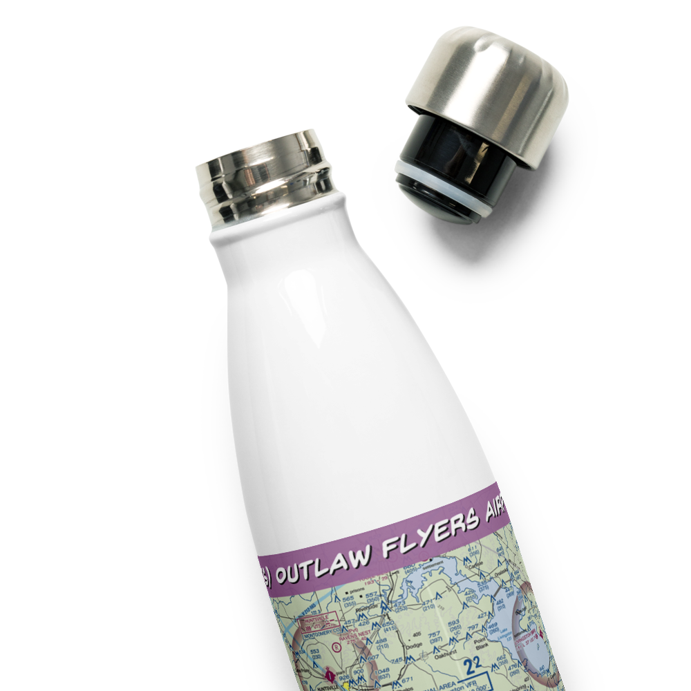 Outlaw Flyers Airport (16XS) VFR Sectional Water Bottle 