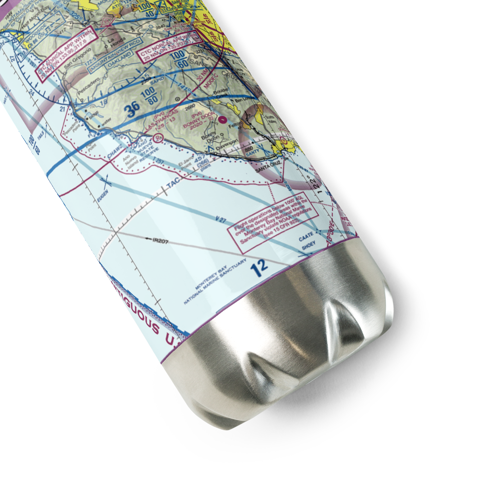 Las Trancas Airport (17CL) VFR Sectional Water Bottle 